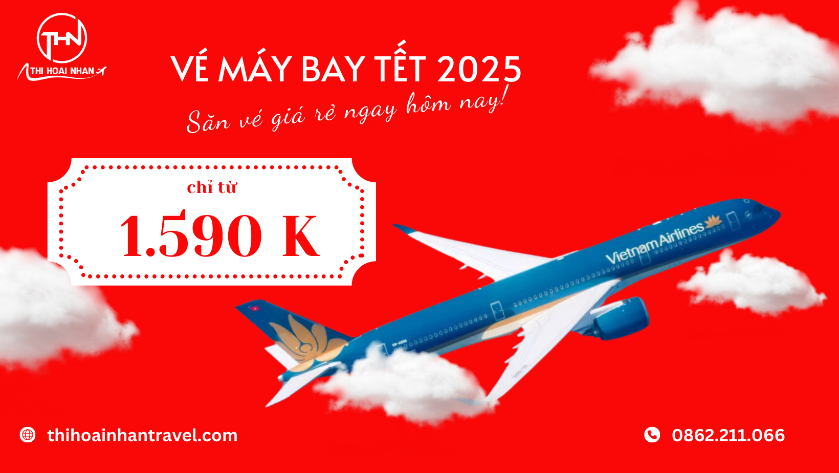 VÉ MÁY BAY TẾT 2025 – SĂN VÉ GIÁ RẺ NGAY HÔM NAY cùng thi hoài nhân travel