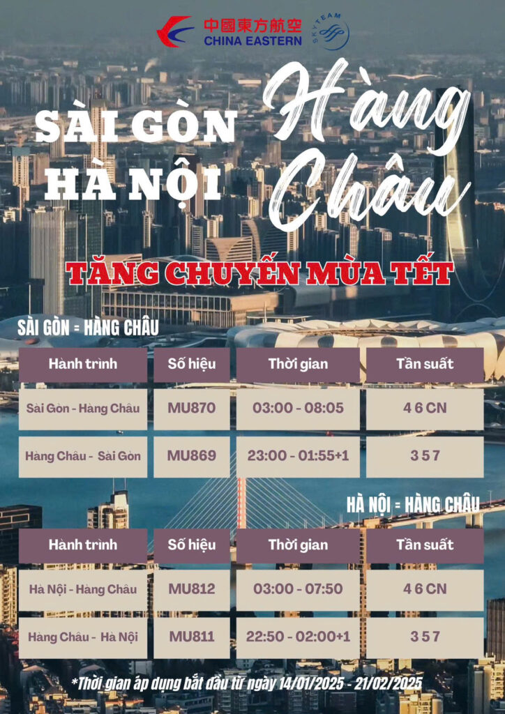 Chuyến bay Hà Nội – Hàng Châu – Sài Gòn 2025 - Bay cùng Thi Hoài Nhân Travel